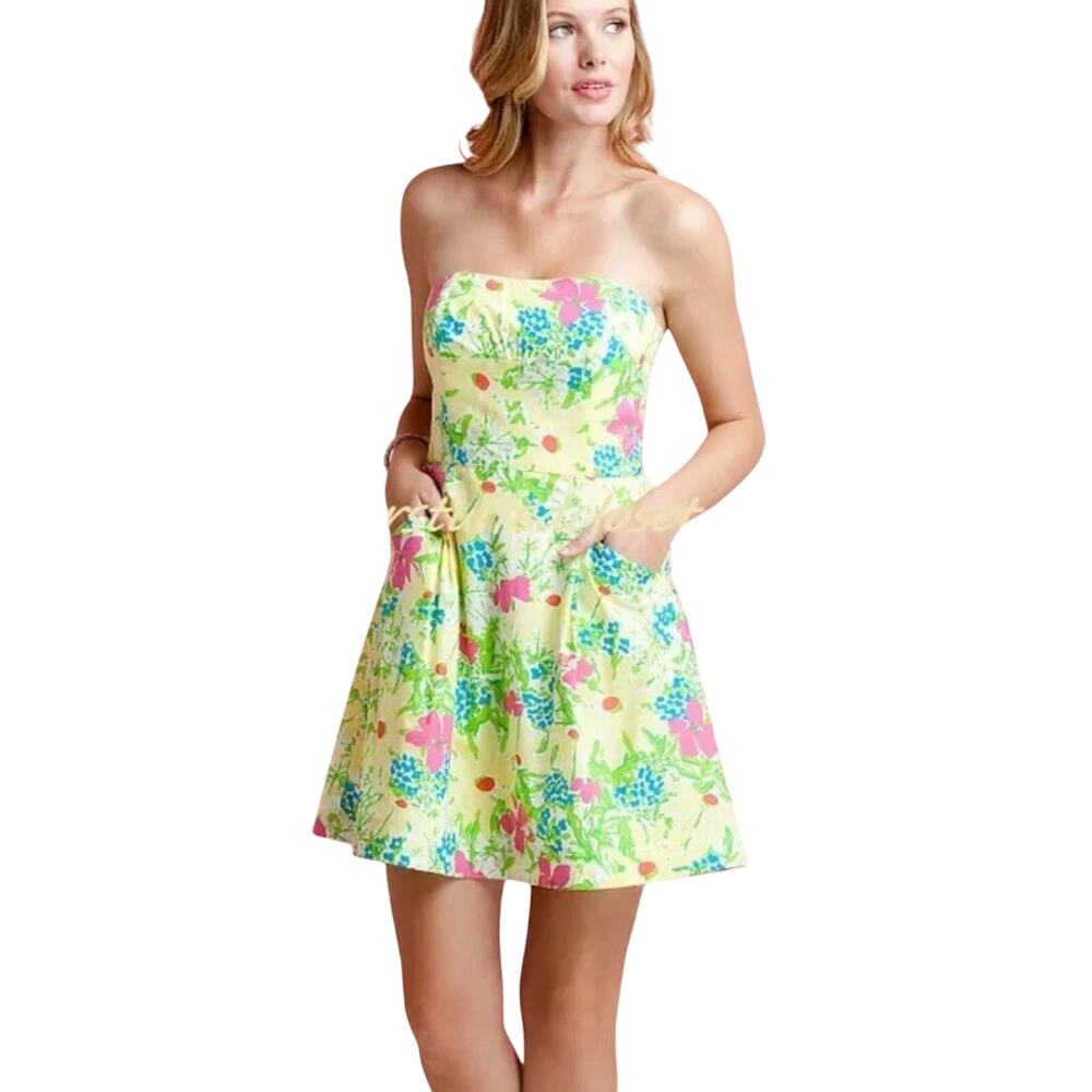 NEW Lilly Pulitzer ‘Blossom’ Strapless Floral Dress Size 6
